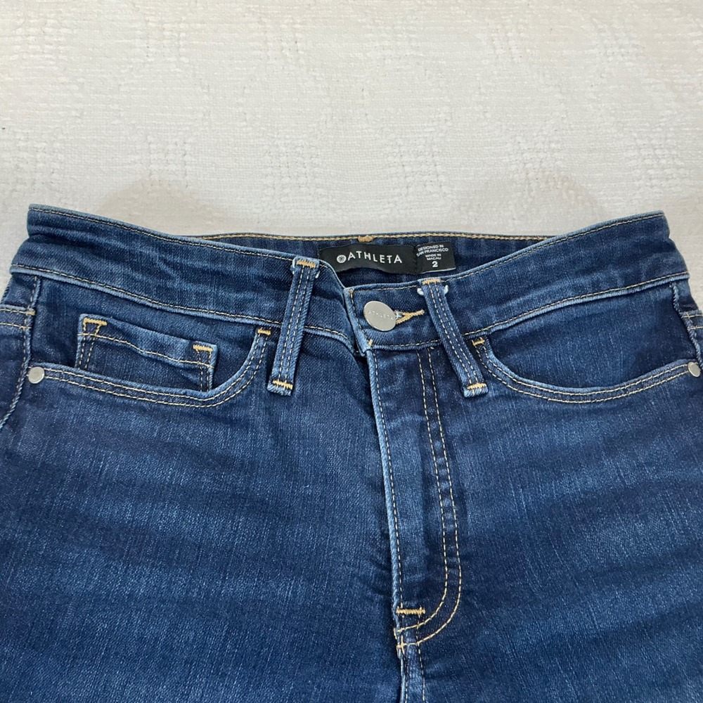 Athleta Womens Dark Wash High Rise Skinny Denim Jeans Blue Size 2 - Picture 2 of 9